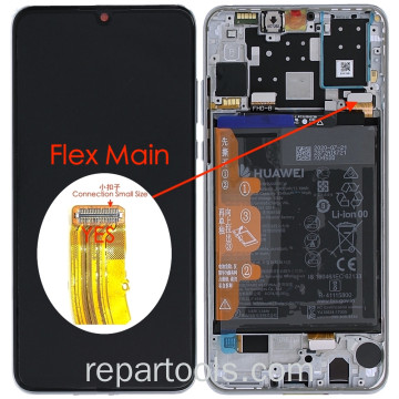 Huawei P30 Lite, Huawei P30 Lite New Edition Service Pack Display With Flex Main Connection Small Size White